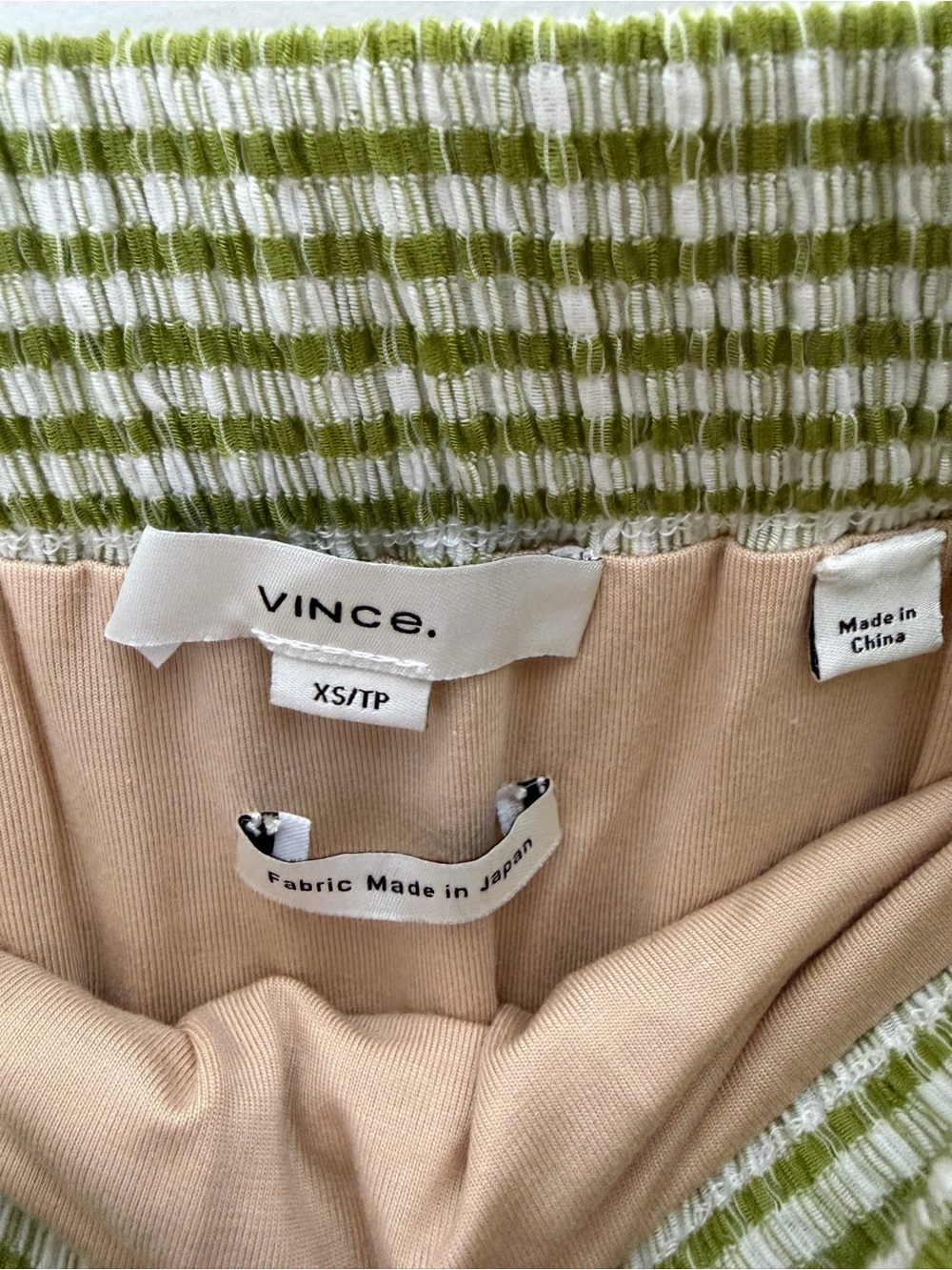Vince Checked Smocked Midi Skirt Stretch Gingham Green Size XS *202 - Picture 8 of 11